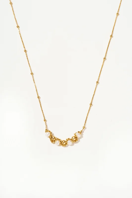 Classic Gold Chain Necklace-Hidden Treasure Pearl Necklace