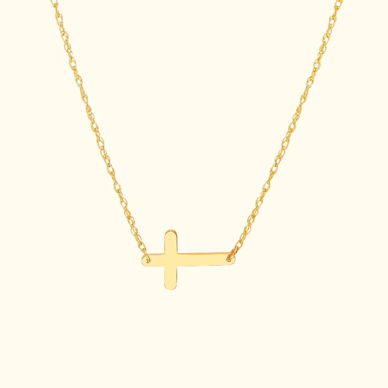 Trendy Gold Chain Necklace-So You Mini E2W Cross Adjustable Necklace