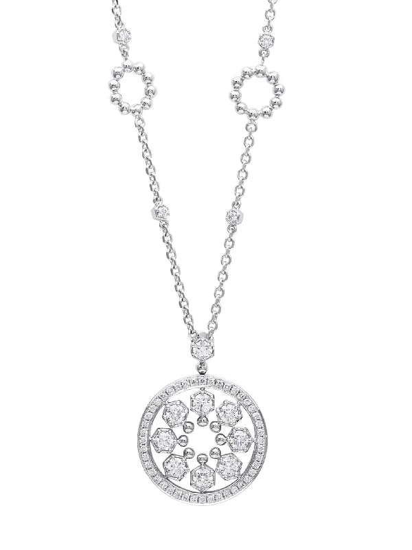 Modern Diamond Necklace-Circus Classic White Gold Diamond Pendant