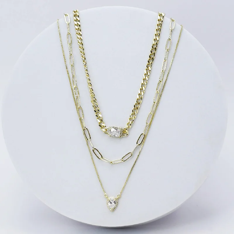 Classic Gold Chain Necklace-Luxe Layers Chain Necklace L5