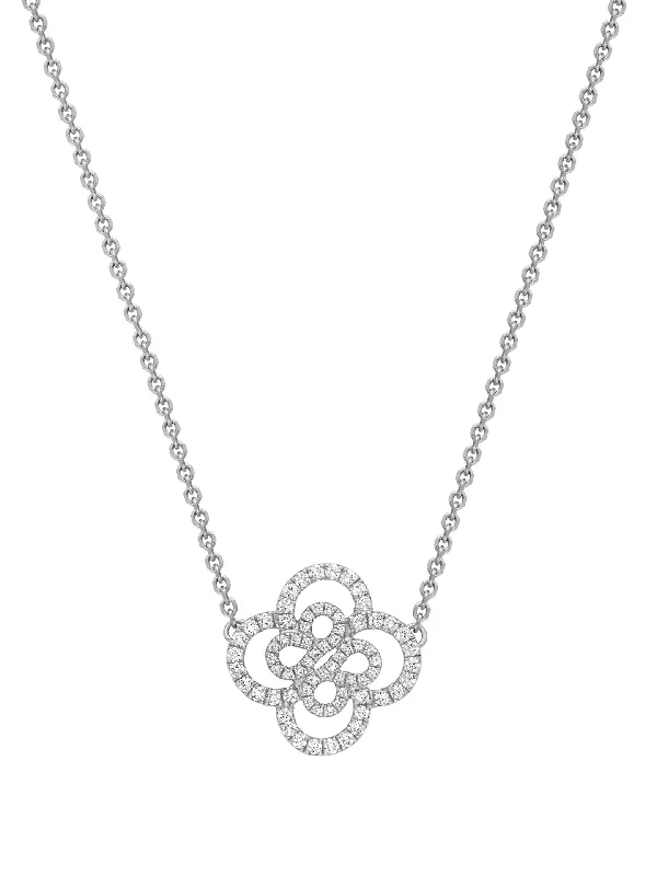 Gorgeous Gemstone Necklace-Be Boodles Double Motif Platinum Pendant