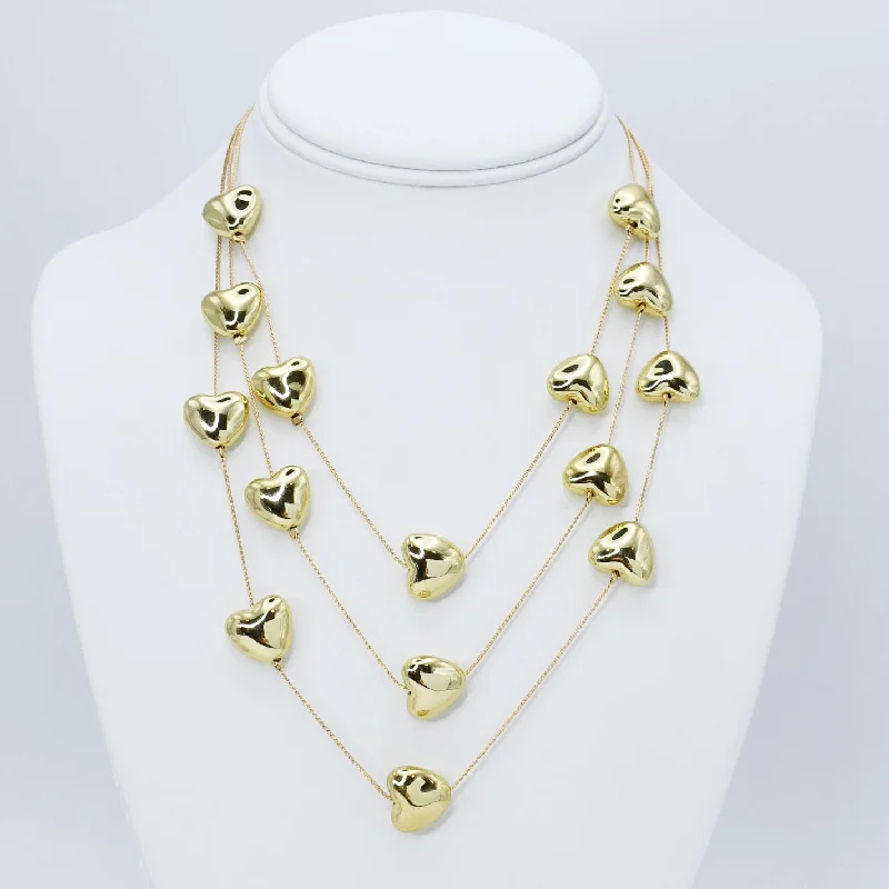 Large Pendant Necklace-Hearts Ballon Layer Necklace