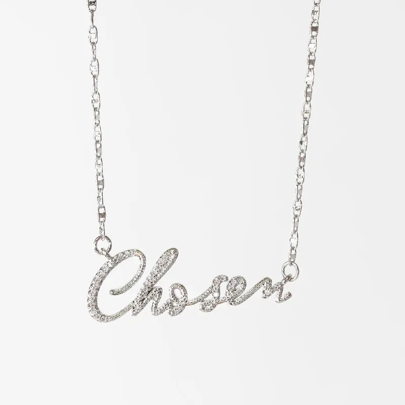 Elegant Wedding Jewelry Necklace-Chosen Silver Necklace I-29