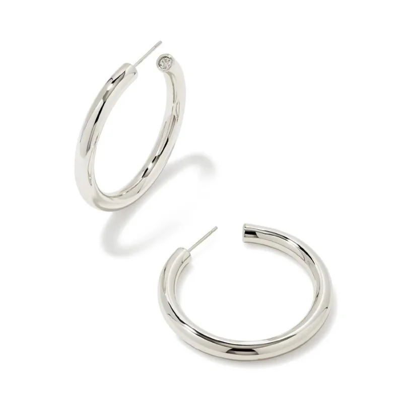 Customizable Earrings-Kendra Scott | Colette Large Hoop Earrings in Silver