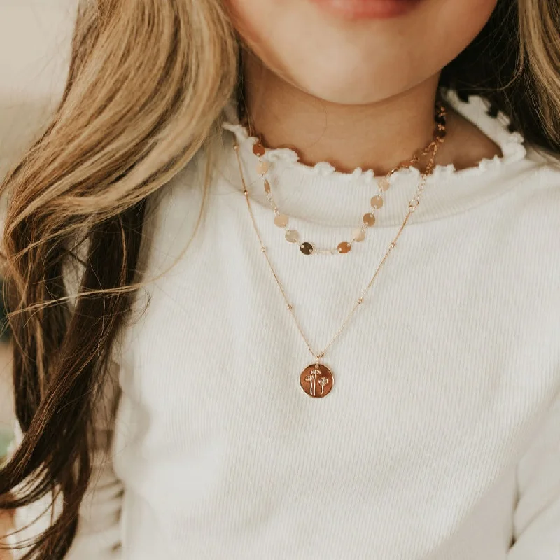 Gold Necklace with Ruby-*Littles *Buttercup Necklace