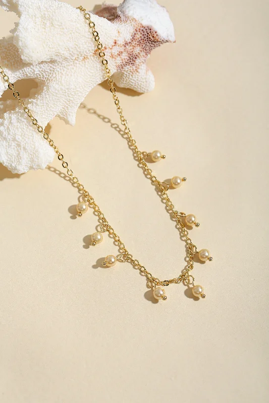 Chic Chain Necklace-Sun-kissed Shell Pearls Necklace