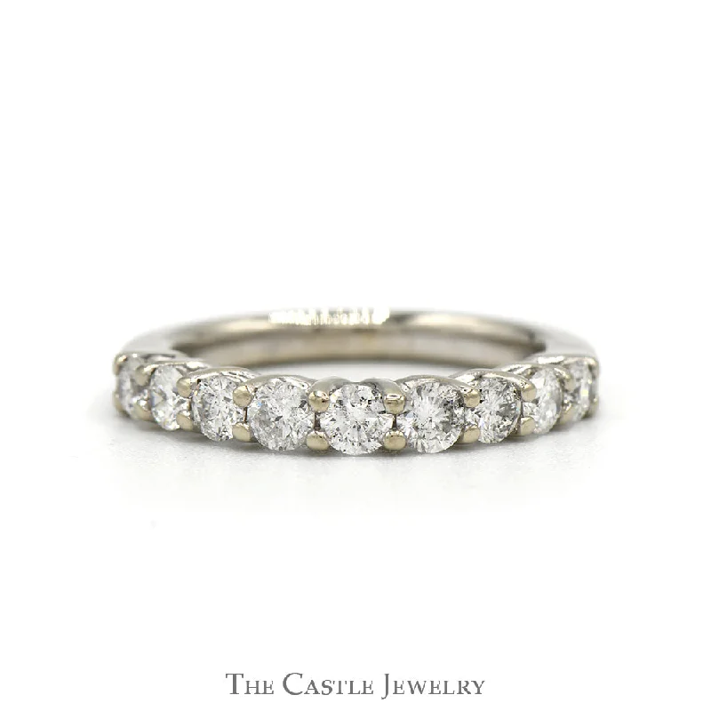 Beautiful Custom Ring-3/4cttw Round Diamond Wedding Band in 14k White Gold