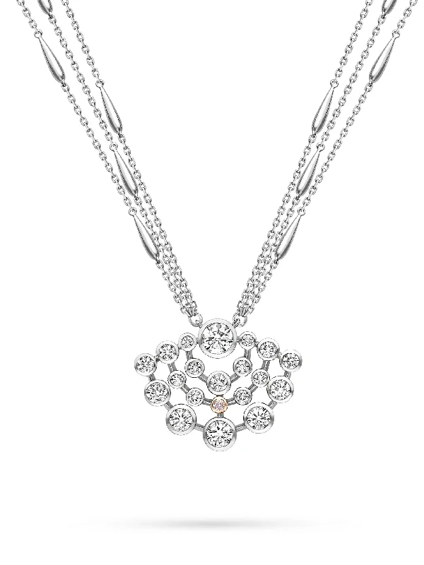 Classic Silver Necklace for Women-Raindance Chelsea Platinum Diamond Pendant