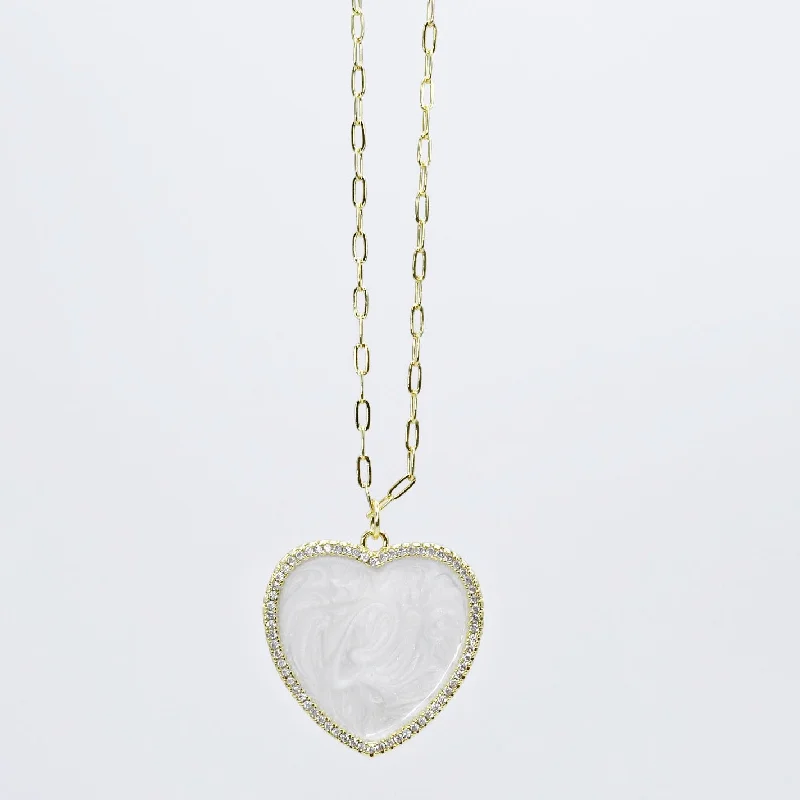 Gold Chain Necklace for Women-Shimmering Heart Necklace