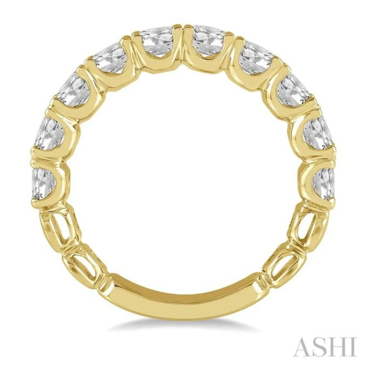 Custom Initial Ring-2 ctw Lattice Round Cut Diamond Wedding Band in 14K Yellow Gold