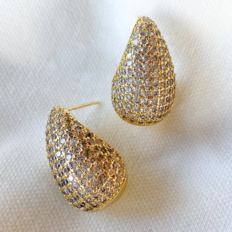 Dazzling Drop Earrings-Kinsey Designs | Alice Pave Gold Tone Raindrop Earrings