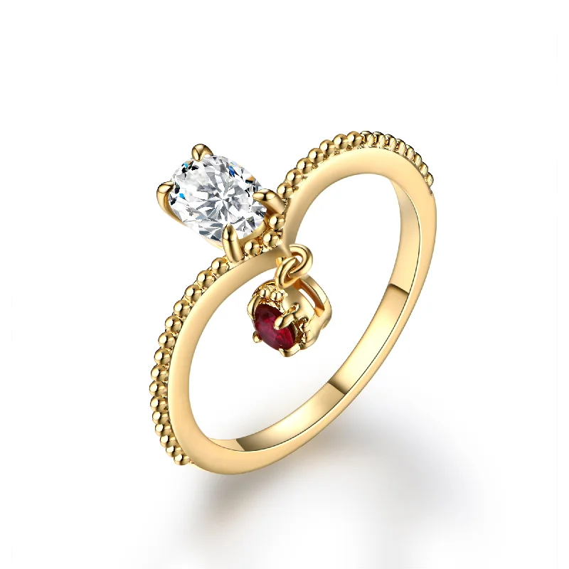 Beautiful Custom Ring-Ruby & Gold Diamond Open Ring