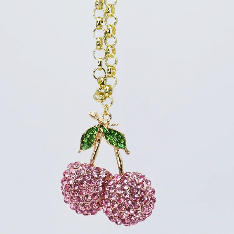 Fine Gold Necklace-Pink Cherry Luxe Necklace M15