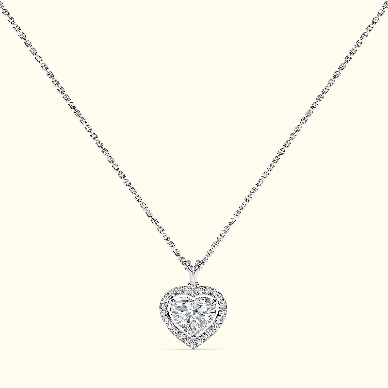 Trendy Necklace for Bridesmaids-Diamond Heart Pendant Necklace (3 ct.)