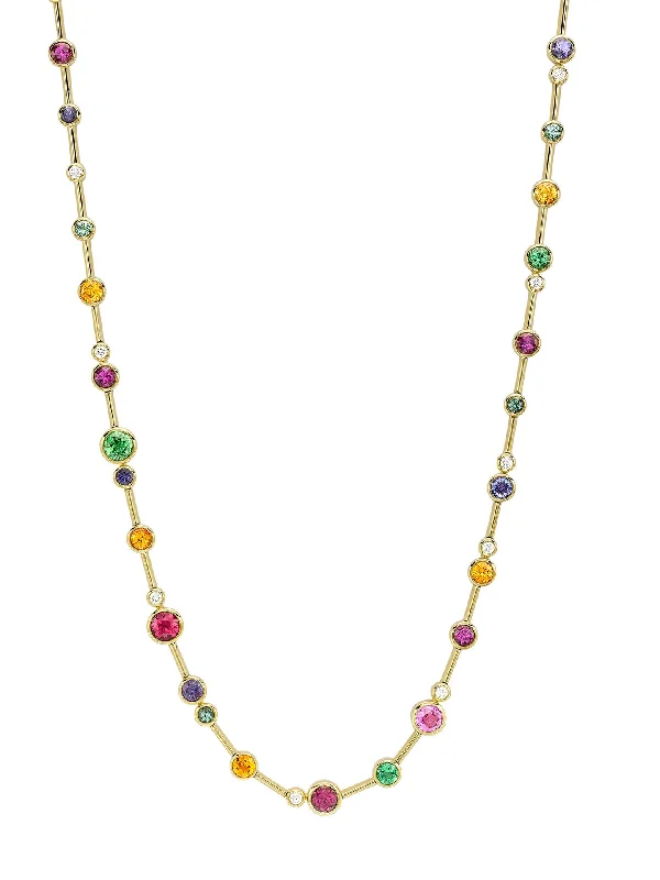 Delicate Chain Necklace-Raindance Rainbow Yellow Gold Necklace