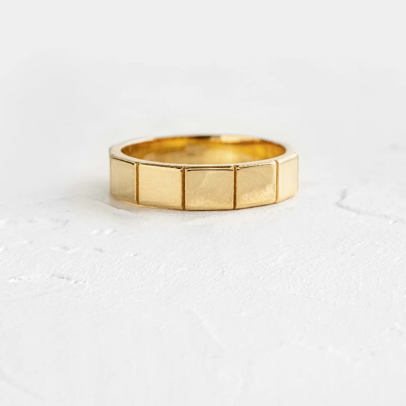 Customizable Birthstone Ring-Block Band