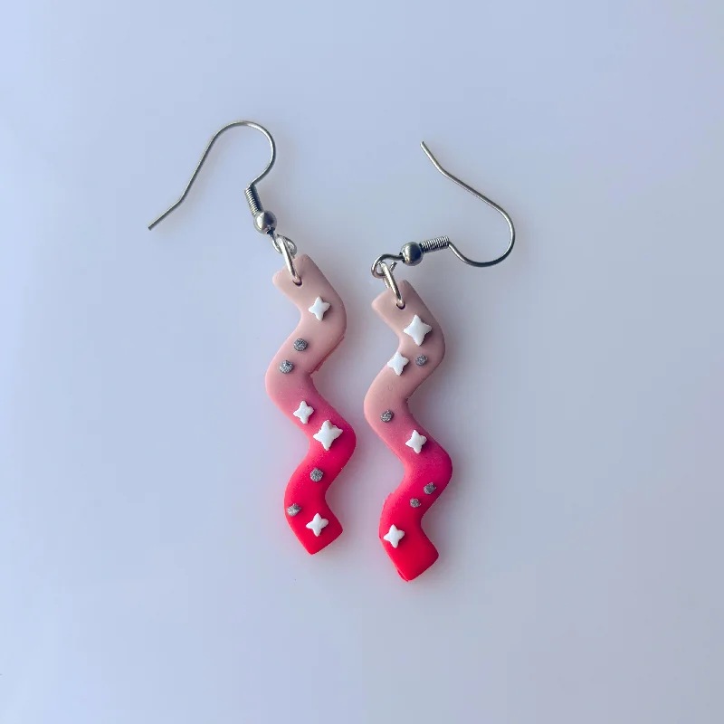 Unique Design Earrings-WAVY CELESTIAL SQUIGGLE EARRINGS