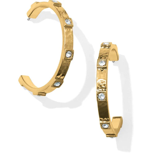 Gold Plated Earrings-Brighton | Meridian Zenith Station Hoop Earrings in Gold Tone