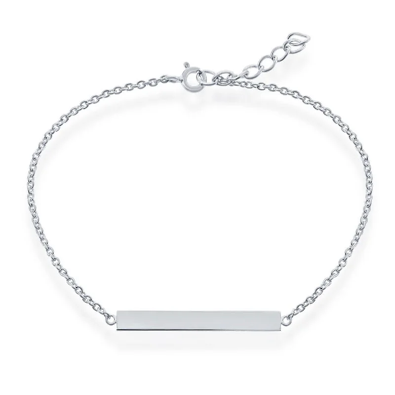 Elegant Wedding Bracelet for Bride-Classic Women's Bracelet - Sterling Silver Bar ID | S-4944