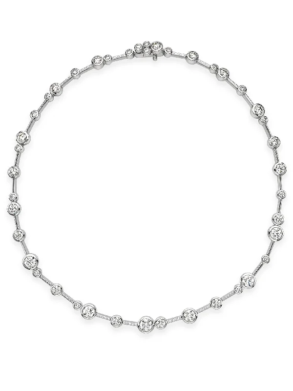 Bridal Necklace with Gemstones-Raindance Large Platinum Diamond Necklace