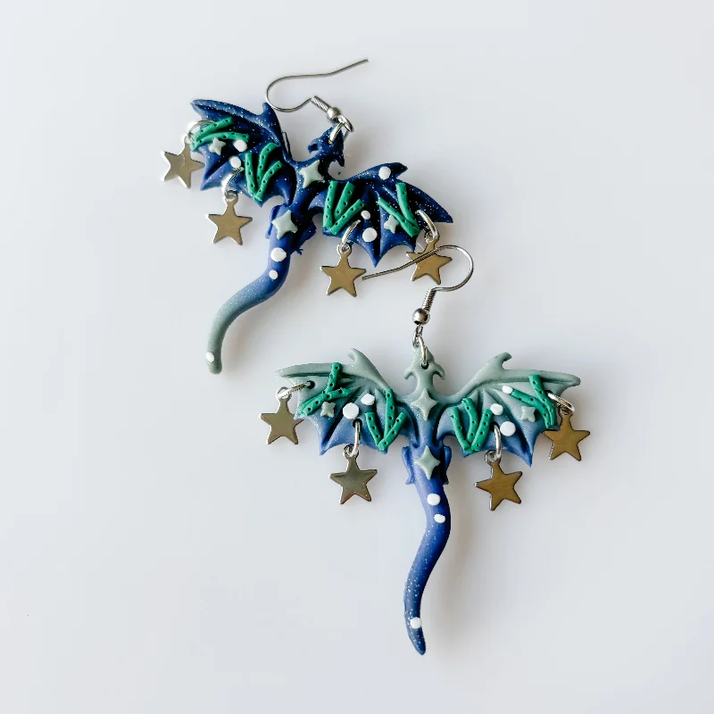 Statement Earrings for Evening-SEA DRAGON EARRINGS