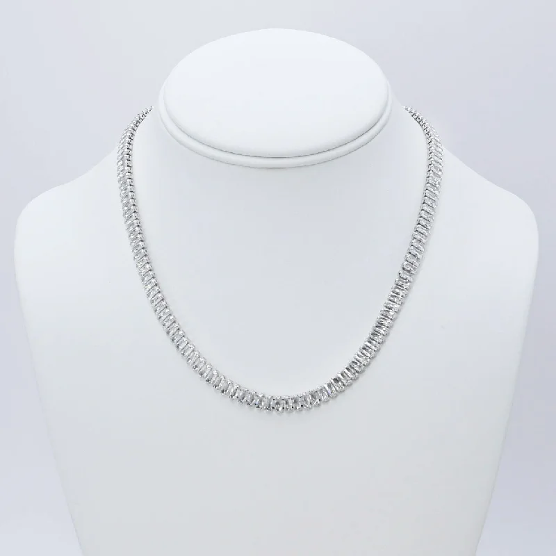 Simple Silver Necklace-Diamond Dreams Silver Necklace N13