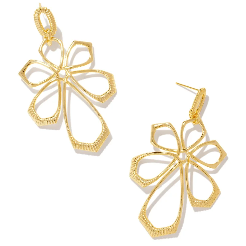 Luxury Earrings for Wedding-Kendra Scott | Layne Gold Statement Earrings