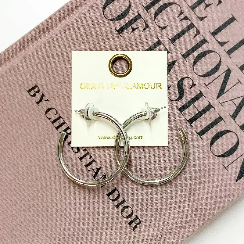 Unique Gold Earrings-Silver Tone Hoop Earrings