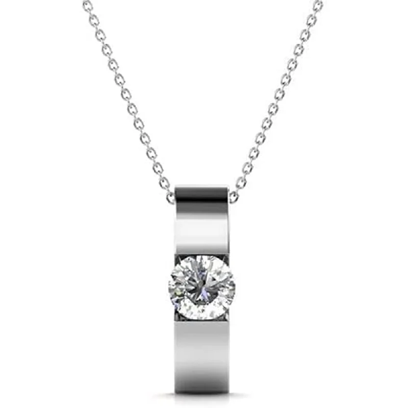 Beautiful Gold Pendant Necklace-Nailea 18k White Gold Plated Pendant Necklace with Swarovski Crystals