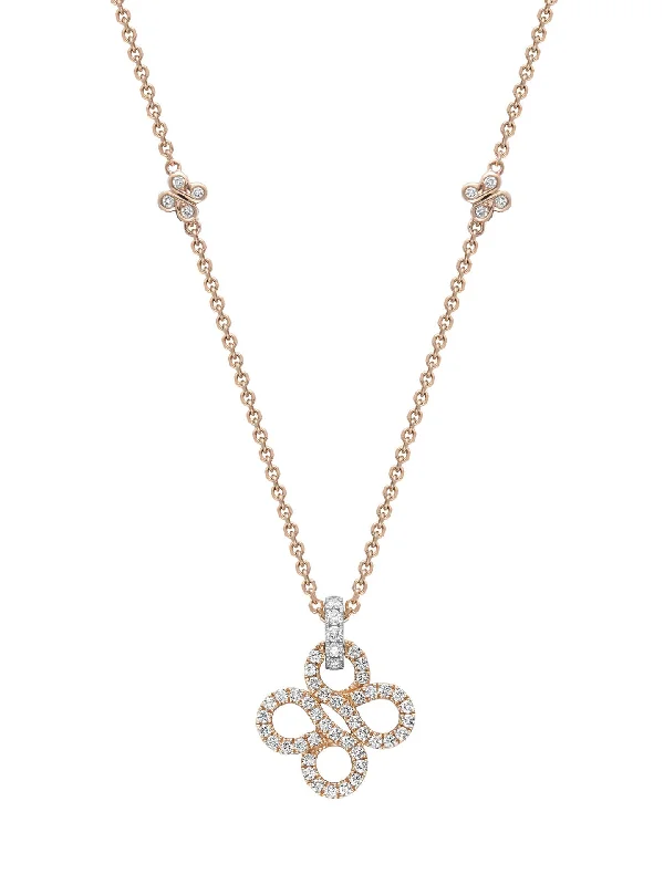 Handcrafted Pendant Necklace-Be Boodles Pavé Rose Gold and Platinum Pendant