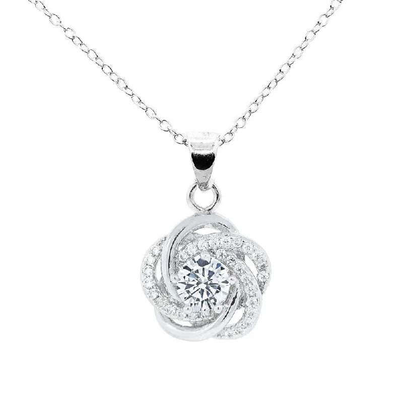 Wedding Necklace with Crystals-Stella 18k White Gold Plated Crystal Pendant Necklace with Simulated Diamond Crystals