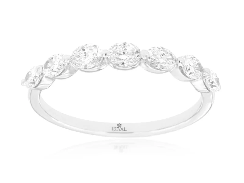 Classic Wedding Ring for Couples-0.70 CTW Natural Marquise Diamond Wedding Ring White Gold