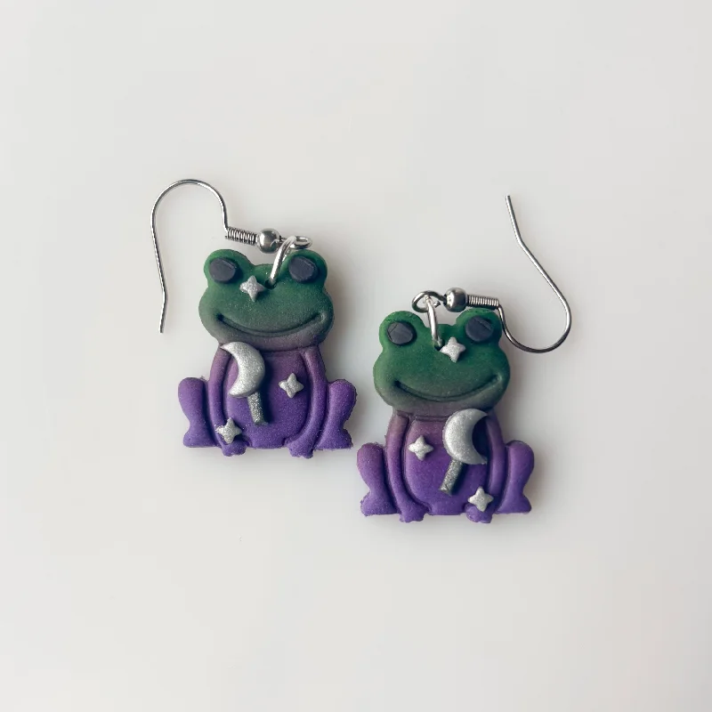 Crystal Hoop Earrings-WITCHY FROG EARRINGS