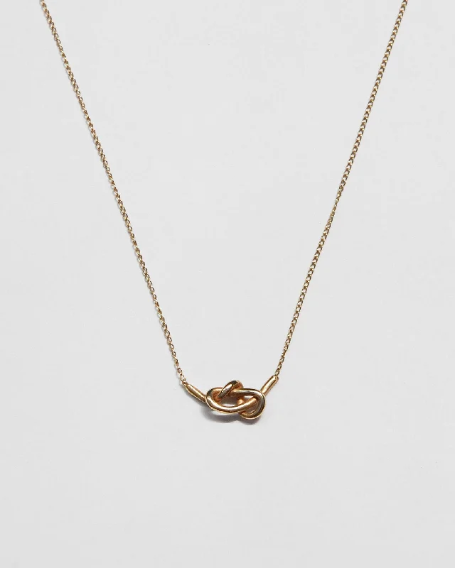 Classic Gemstone Necklace-Knot Necklace in 14k Gold