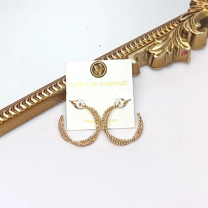 Luxury Wedding Earrings-Everyday Glam Double Twisted Hoop Earrings in Gold Tone