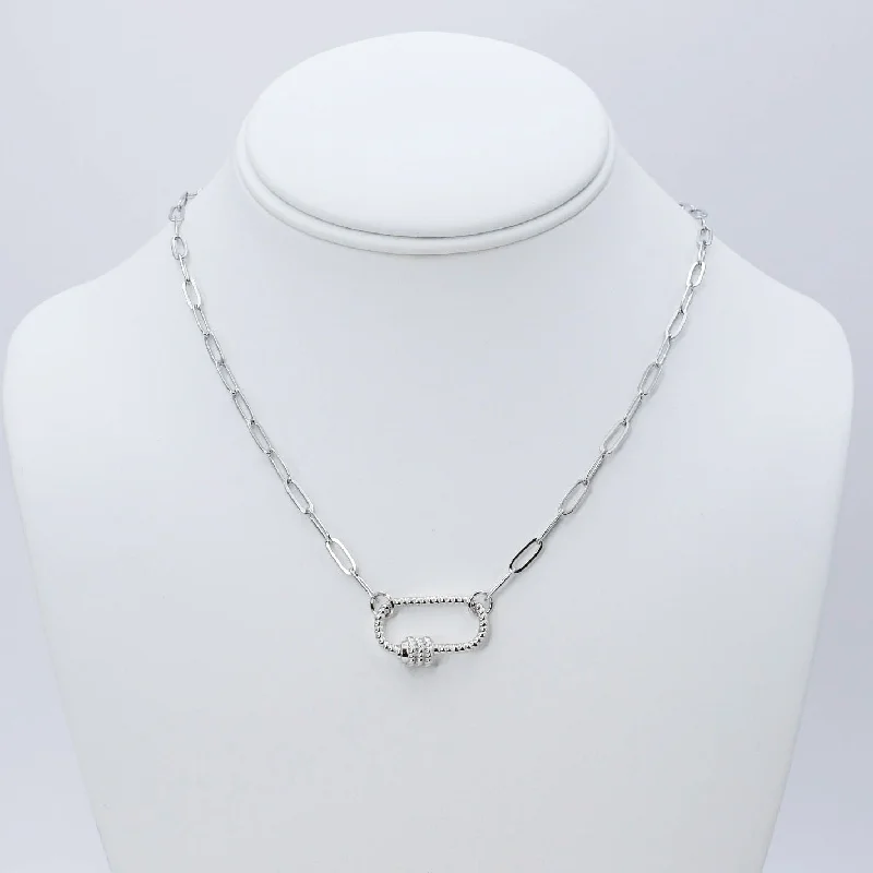 Romantic Necklace for Girlfriend-Clip Charm Silver Necklace J18