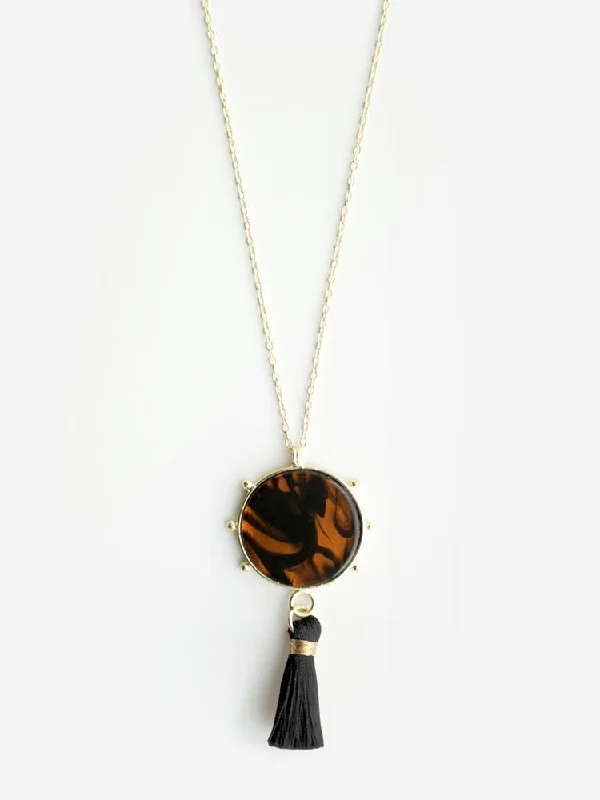 Chic Chain Necklace-Gleam Necklace - Tortoiseshell