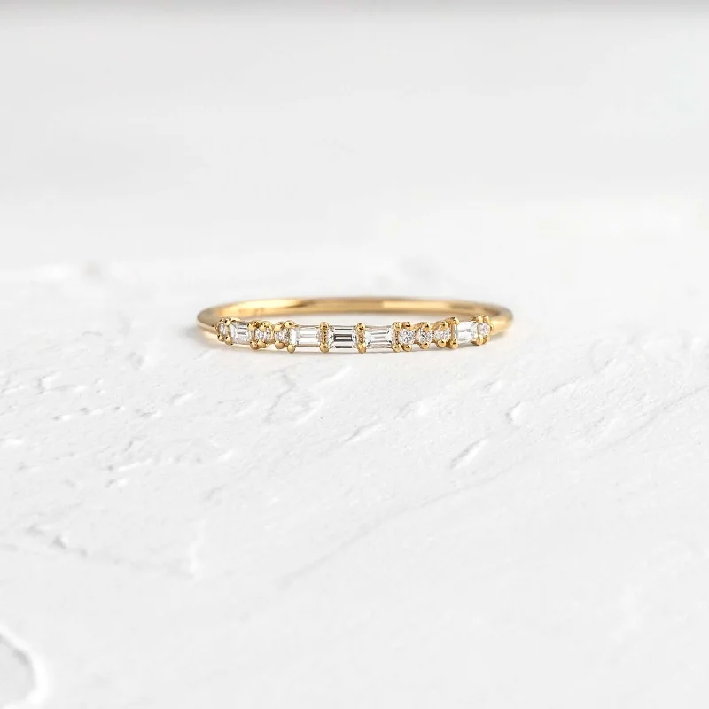 Simple Diamond Engagement Ring-Morse Code Ring: LOVE