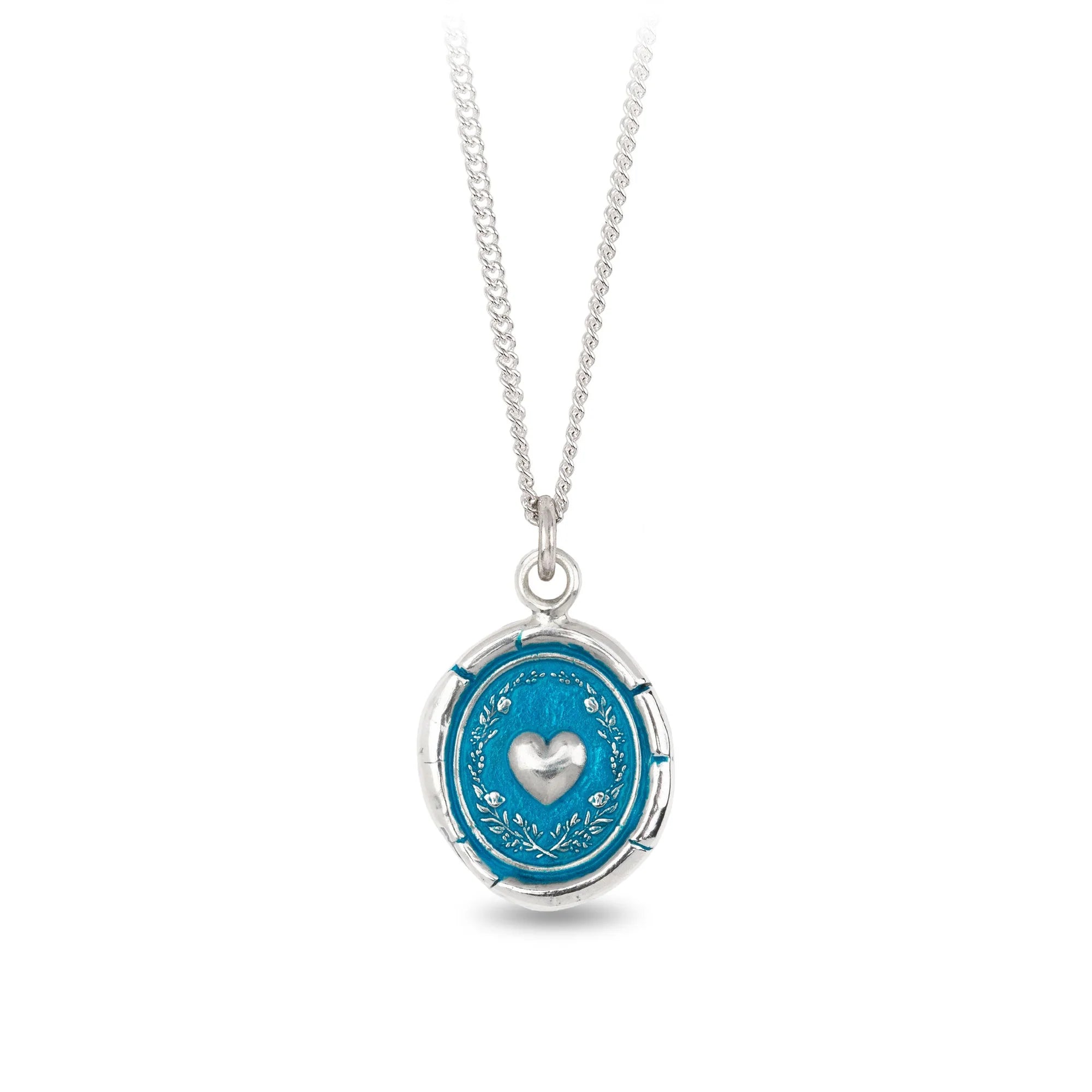 Designer Pendant Necklace-Self-Love Capri Blue True Colors Talisman Necklace